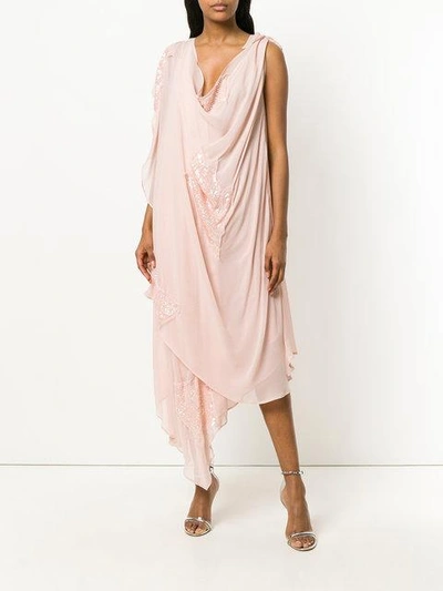 Shop Giacobino Draped Dress In Neutrals