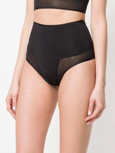 Shop Maison Close Belle De Jour High-waist Thong In Black