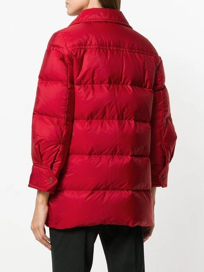 Shop Prada Feather Down Padded Jacket - Red