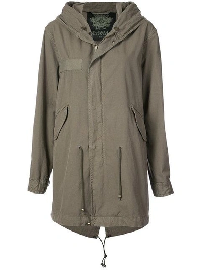 Shop Mr & Mrs Italy Midi Parka Coat - Mud Green