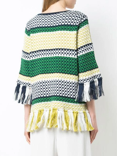 Shop Rosie Assoulin Woven Striped Sweater - Green