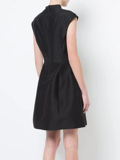 Shop Halston Heritage Sleeveless Plunge Mini Dress In Black
