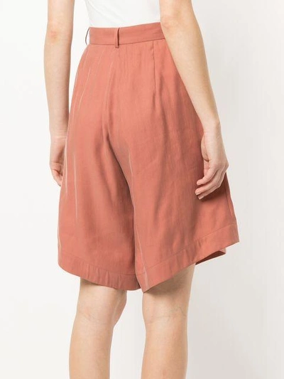 Shop Dalood Wide-leg Shorts - Brown