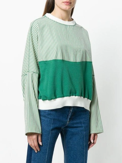 Shop Walk Of Shame Colourblock Striped Sweatshirt In Green