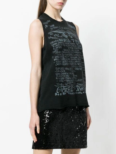 Shop Givenchy Printed Sleeveless T-shirt - Black