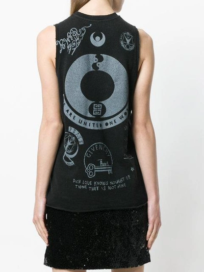 Shop Givenchy Printed Sleeveless T-shirt - Black