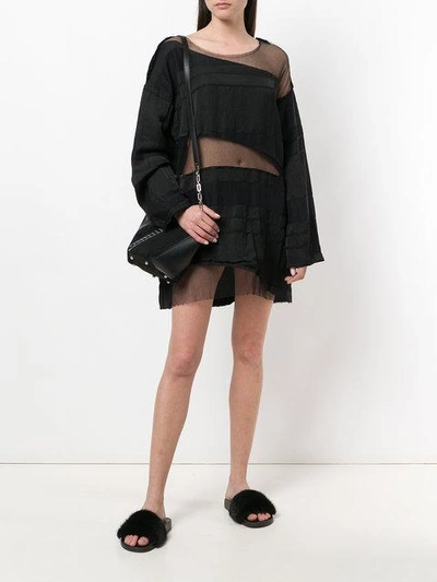 Shop Giacobino Sheer Panel Mini Dress In Black