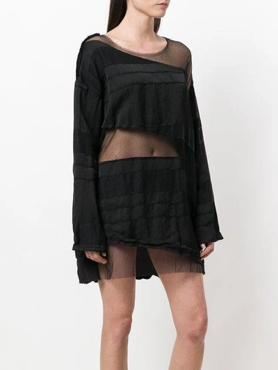 Shop Giacobino Sheer Panel Mini Dress In Black