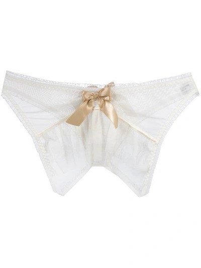 Shop Lascivious 'kitty' Ouvert Brief In White