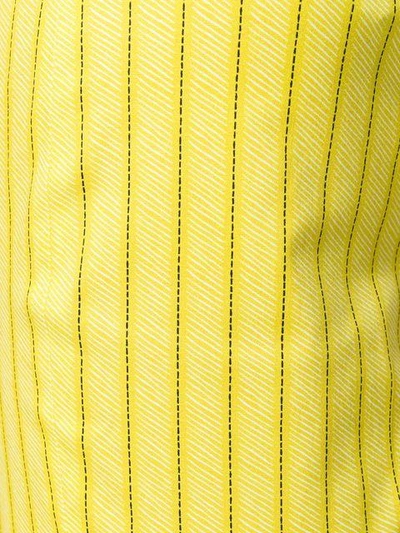 Shop Piazza Sempione Striped Cropped Trousers - Yellow