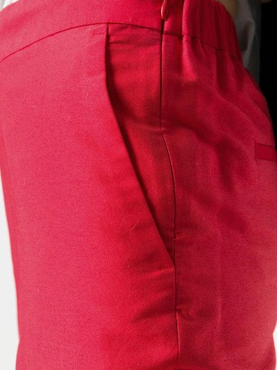 Shop Alberto Biani Cropped Tailored Trousers In Red