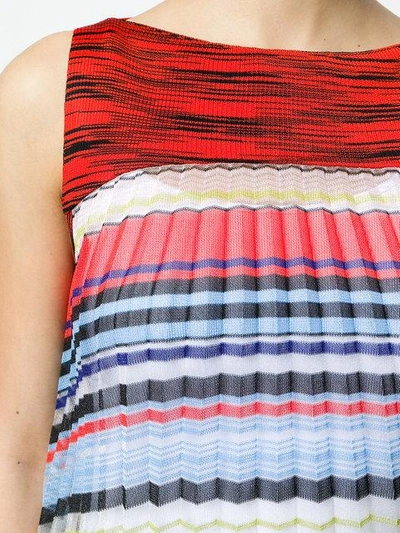 Shop Missoni Striped Pleated Tank Top In Multicolour