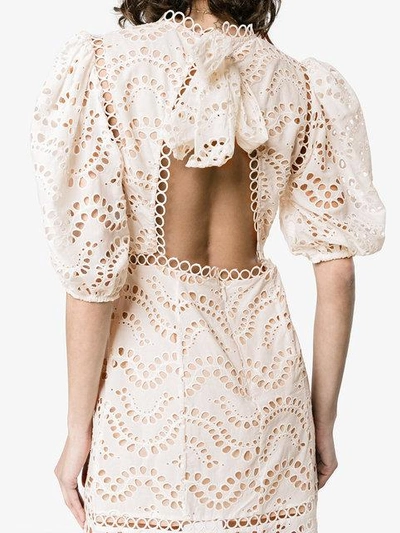 Shop Zimmermann Jaya Wave Cotton Dress In Ivory