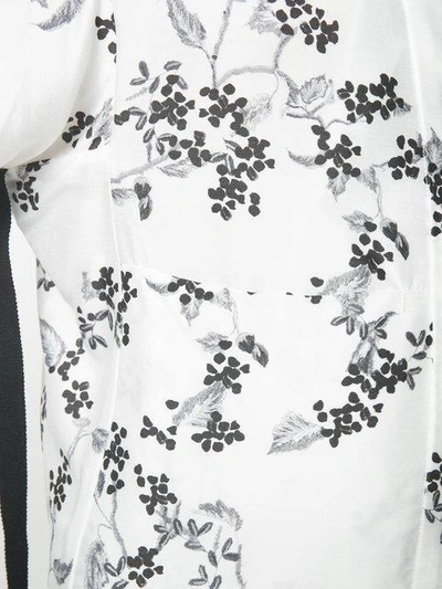 Shop Ann Demeulemeester Floral Print Kimono Blouse - White