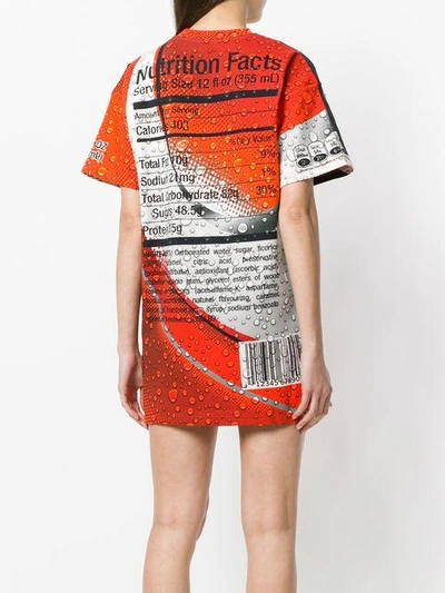 Moschino Eyes Printed Jersey T-shirt Dress In A1115 Bianco/rosso