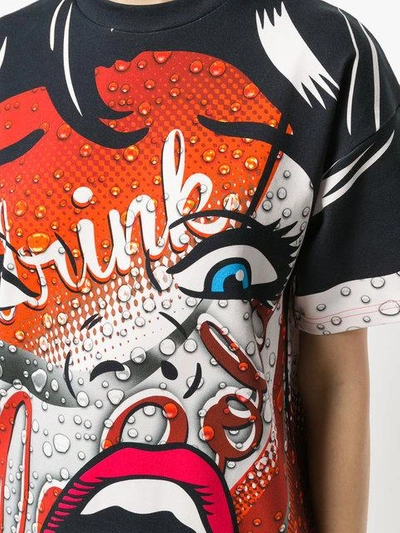 Moschino Eyes Printed Jersey T-shirt Dress In A1115 Bianco/rosso