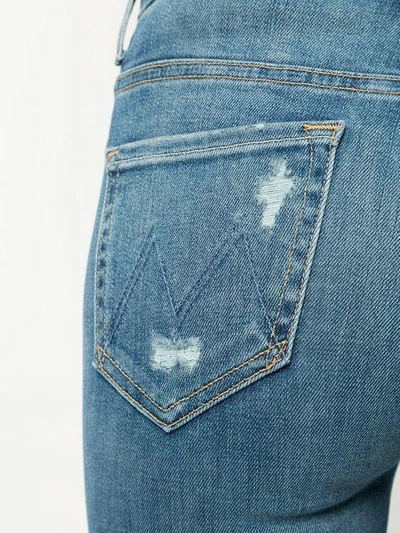 Shop Mother Distressed Cropped Jeans - Blue