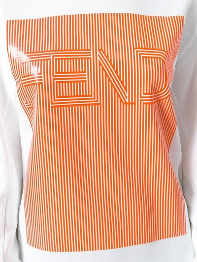 Shop Fendi Contrast Logo Sweatshirt