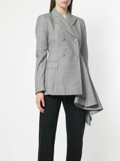 Shop Off-white Asymmetric Double Breasted Fitted Jacket In Grey
