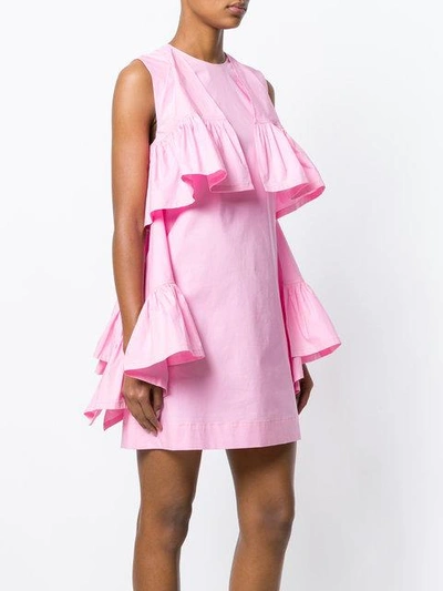 Shop Msgm Sleeveless Ruffle Dress - Pink