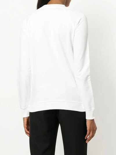 Shop Balmain Logo Crest Print Sweatshirt - White