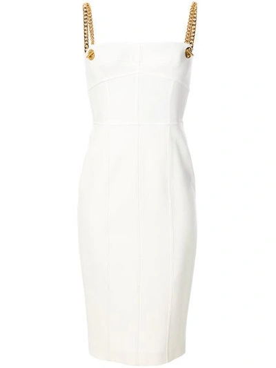 Shop Tom Ford Chain Shoulder Dress In White
