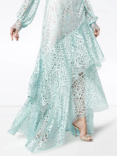 Shop Peter Pilotto Lace Cold-shoulder Asymmetric Dress