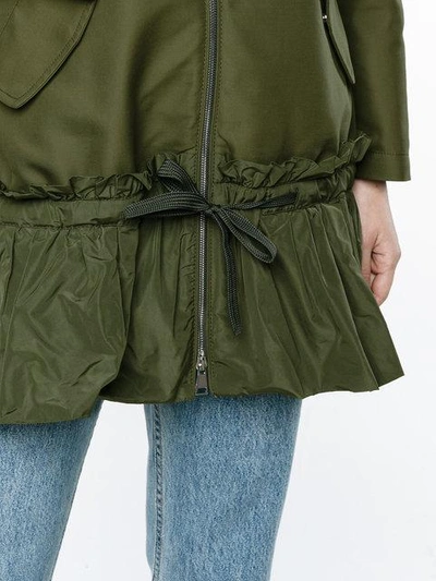 Shop Moncler Alne Frill Hooded Jacket In Green