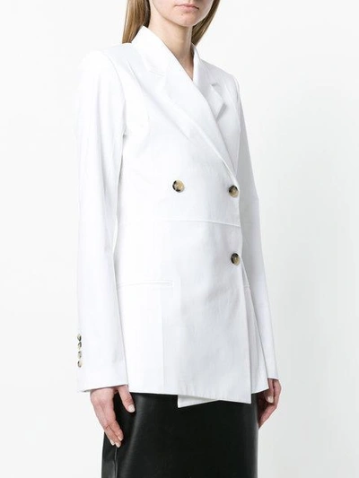 Shop Helmut Lang Classic Double-breasted Coat - White
