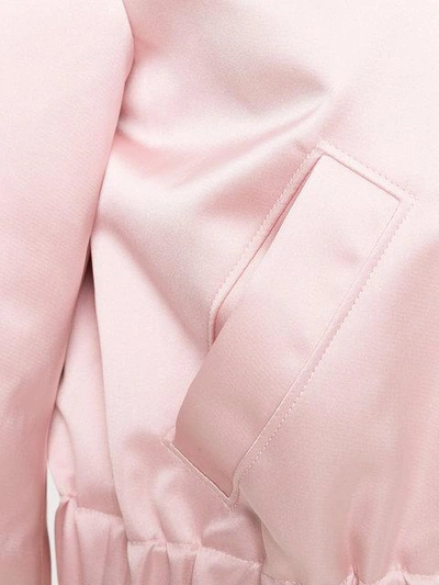 Shop Msgm Satin Bomber Jacket