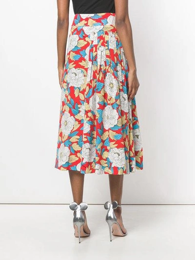 pleated floral skirt
