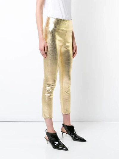 Shop Sprwmn Capri Leggings - Metallic