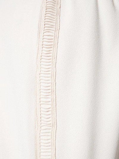 Shop See By Chloé Embroidered Trim Wide Leg Trousers - Neutrals