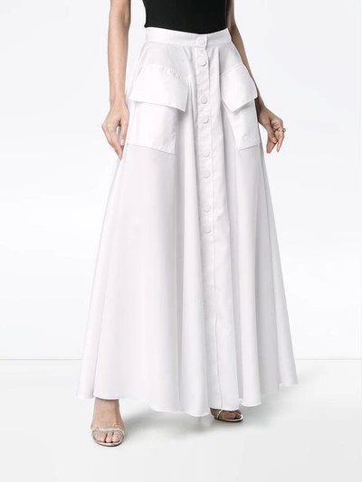 Shop Michael Lo Sordo Full Circle Maxi Cotton Skirt - White