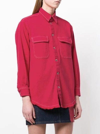 Shop Marios Long-sleeve Fitted Shirt - Red