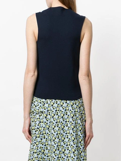 Shop Carven Drawstring Sleeveless Top In Blue
