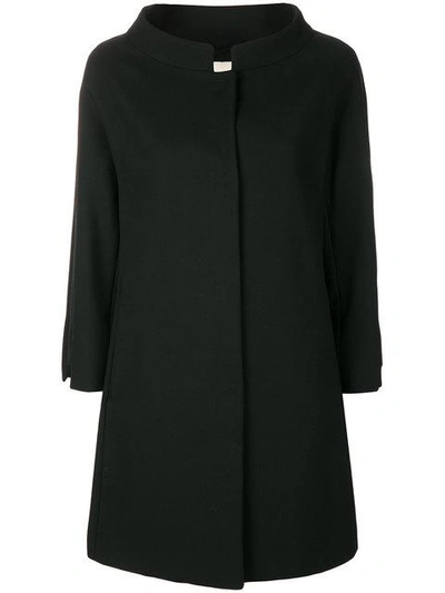 Shop Herno Cropped Sleeves Coat - Black