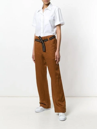 Shop Caramel Belted Trousers In Yellow
