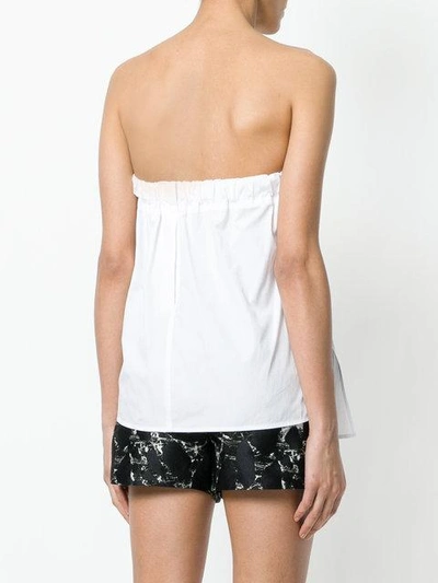 Shop Y's Flared Strapless Top In White