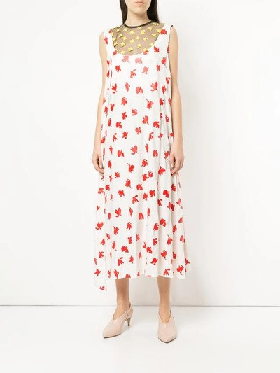 Shop Toga Abstract Print Dress - White