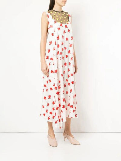 Shop Toga Abstract Print Dress - White