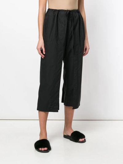 Shop Aalto Wide Leg Cropped Trousers In Black