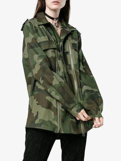 Shop Faith Connexion Camouflage Jacket With Zip Detail