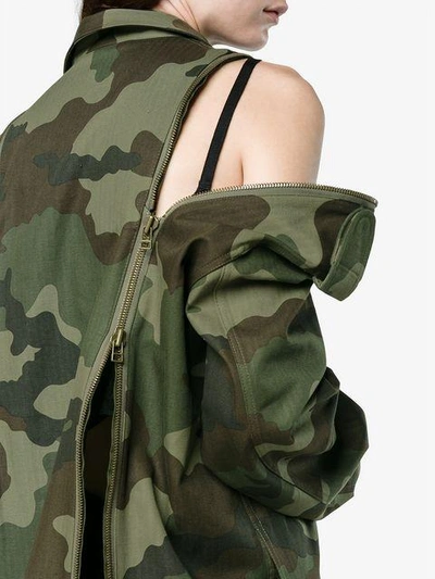 Shop Faith Connexion Camouflage Jacket With Zip Detail