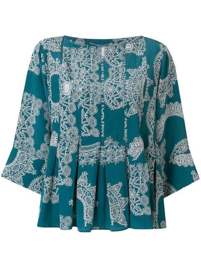 Shop Carven Printed Blouse - Green