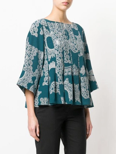 Shop Carven Printed Blouse - Green