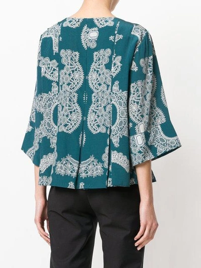 Shop Carven Printed Blouse - Green