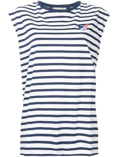 Shop Etre Cecile Striped Embroidered Dog Tank Top
