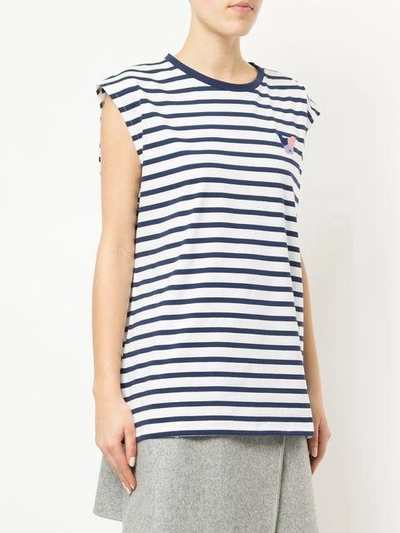 Shop Etre Cecile Striped Embroidered Dog Tank Top