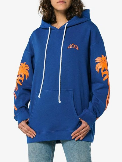 Palm Print Hooded Sweatshirt